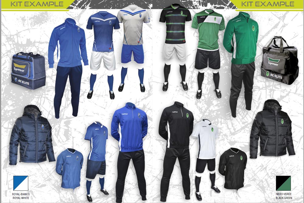 abbigliamento personalizzato squadra di calcio - kit esempio 1